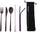 7 Pcs Portable Flatware Set, 304 Stainless Steel Cutlery Set Travel Utensils Set by Uniturcky