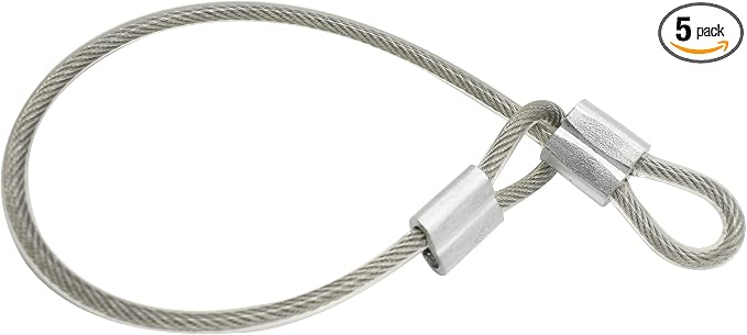 5 Pcs 5mm Wire 24 inch Vinyl Coated Stainless Steel Cable by Floyutin