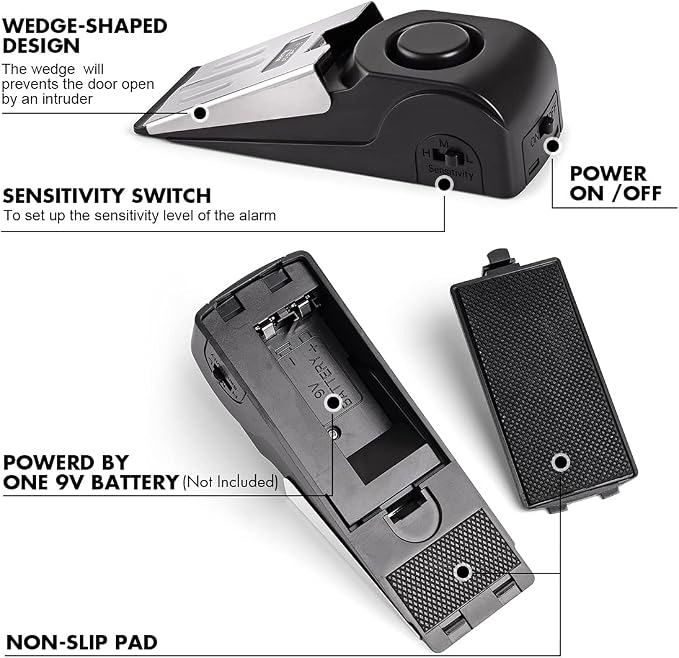 Door Stop Alarm, Door Stopper Security - Image 2