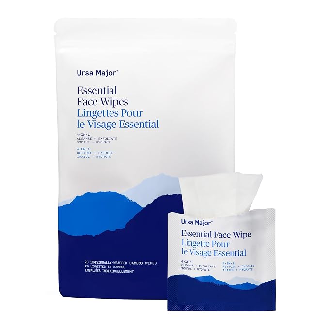 Ursa Major Essential Face Wipes | Natural, Biodegradable, Cruelty-Free | Cleanse by UrsaMajor