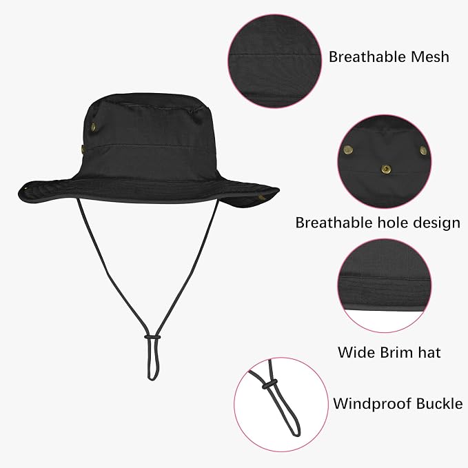 Sun Hats for Men Women Boonie Hat Foldable Fishing Hat UPF 50+ Bucket Hat for - Image 4