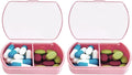 2PCS Small Pill Case Travel Pill Box Cute Pill Organizer by INVODA