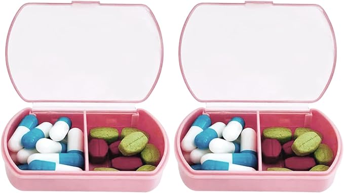 2PCS Small Pill Case Travel Pill Box Cute Pill Organizer by INVODA