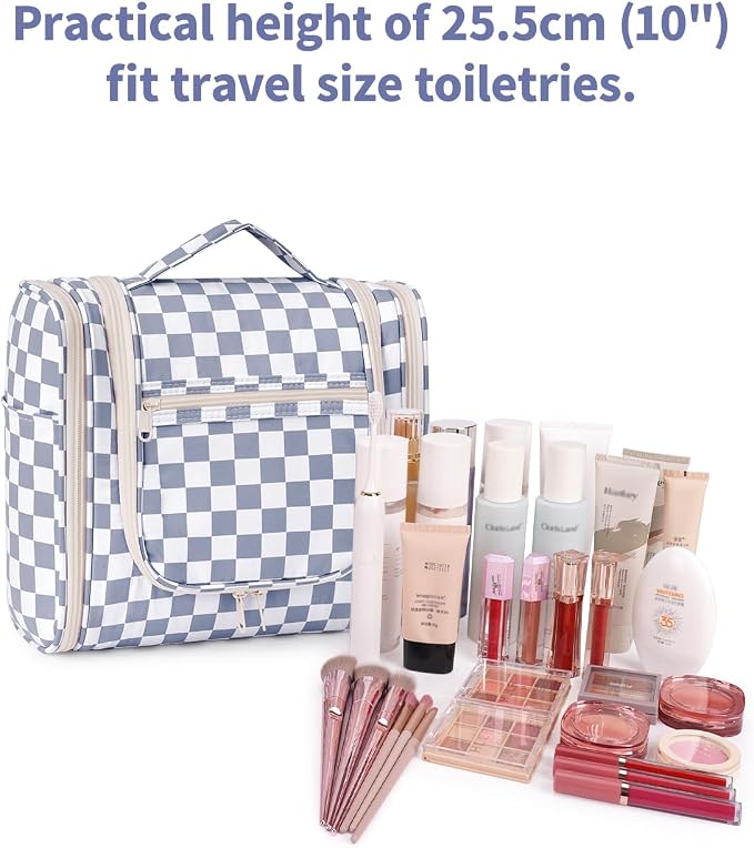 Narwey Checked Hanging Travel Toiletry Bag - Image 3