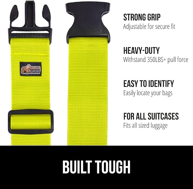 GORILLA GRIP Heavy Duty 8 Pack Adjustable Luggage Straps - Image 2