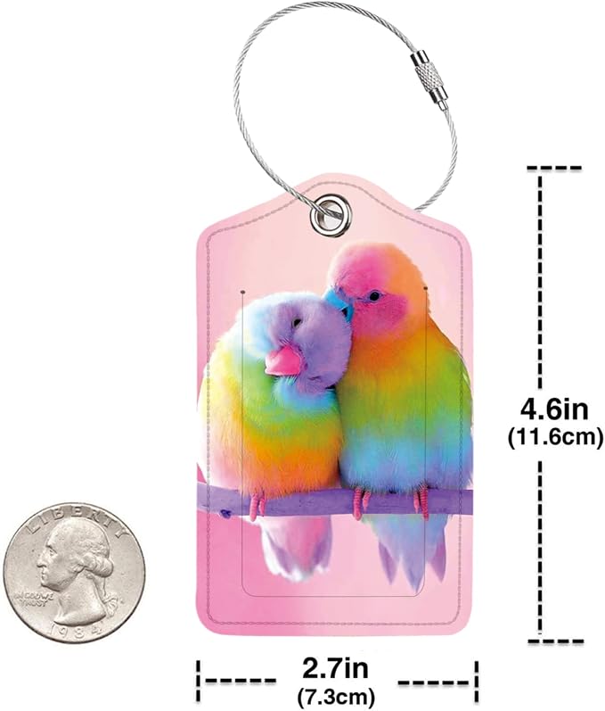 2 Pack Luggage Tag for Suitcase, Cute Unique Leather Bag Tags Identifiers - Image 3