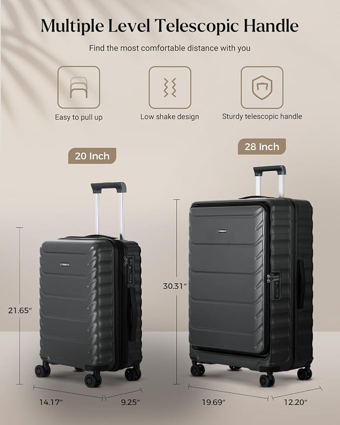 Luggage Sets 2 Pieces, 20/28 Inch PC Hardshell Suitcase - Image 9