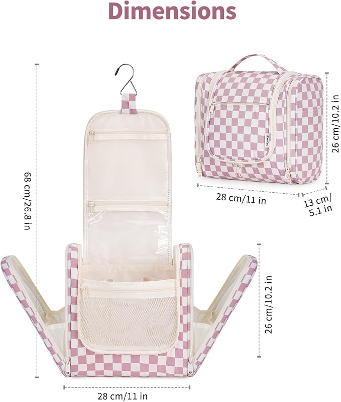 Narwey Hanging Toiletry Bag for Women Travel Makeup Bag Organizer Toiletries - Image 8