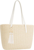 YXILEE Straw Bags For Women | M Size Travel Straw Totes Bag Woven Summer by YXILEE