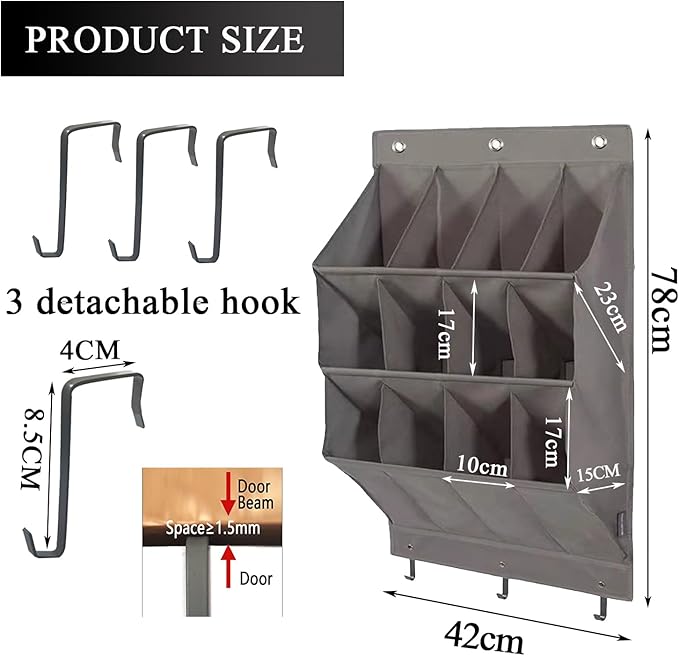Over the Door Shoe Organizer, Oxford 600D Fabric Shoe Storage Rack - Image 2