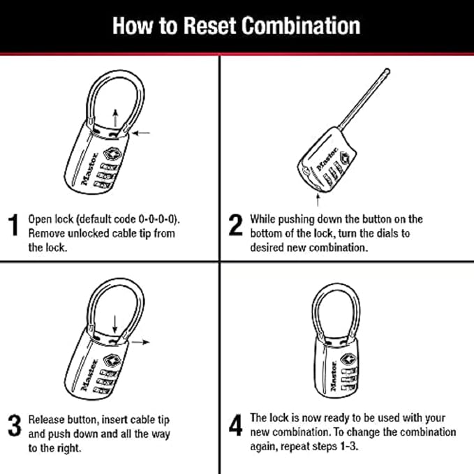Master Lock Padlock, Set Your Own Combination TSA Locks - Image 5