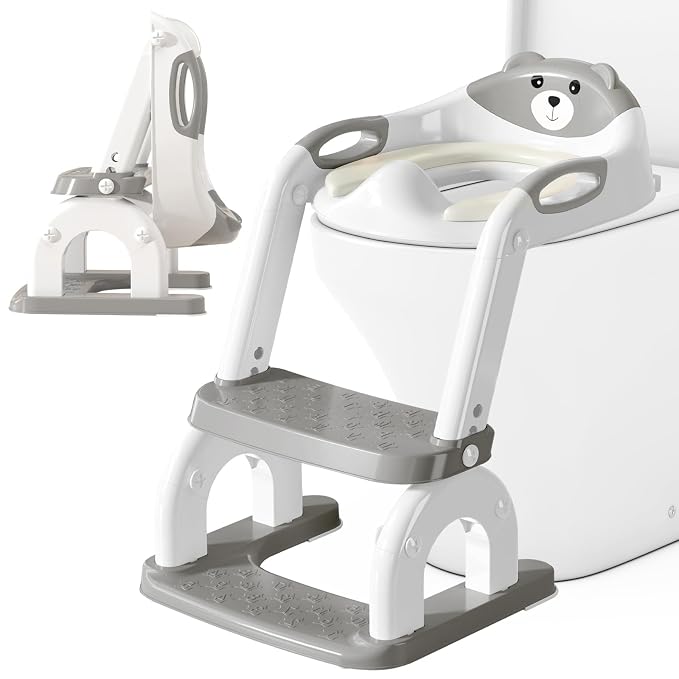 Potty Training Seat for Toddlers, Adjustable Height 2-in-1 Potty Training by CUXFLS
