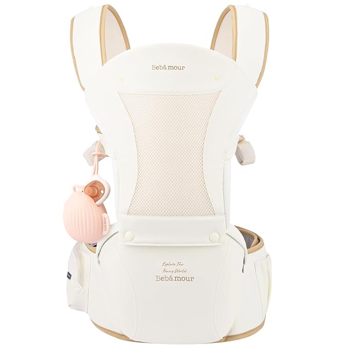 Bebamour Baby Carrier with Hip Seat, All-Position Breathable Mesh Hip Seat & by Bebamour