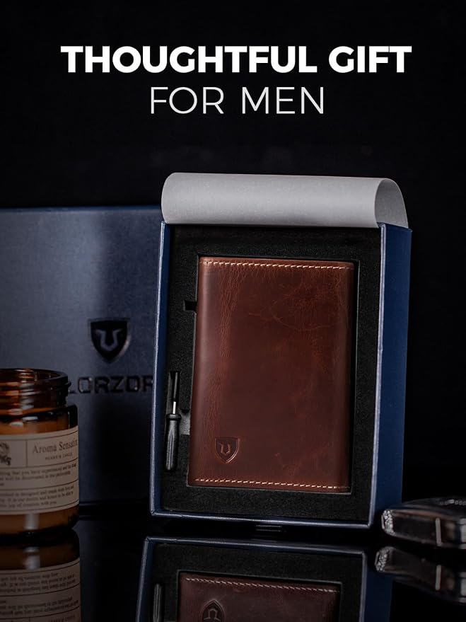 LORZOR Wallet for Men with Metal Card Holder, Pop Up Wallet, Finest Full Grain - Image 7