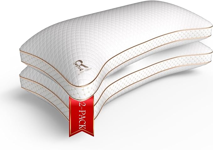 Royal Therapy Adjustable Shredded Memory Foam Pillows – 2-Pack Queen Size Set by ROYALTHERAPY