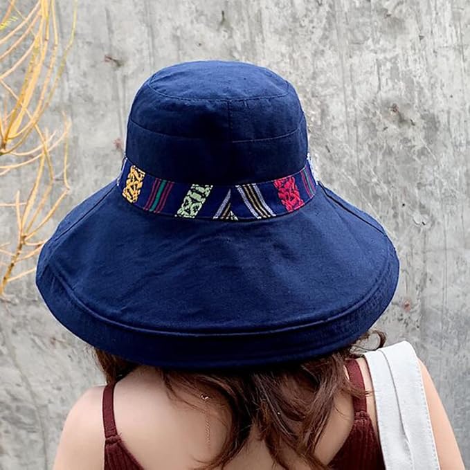 Women Wide Brim Sun Hats Metal Wired Edge Summer UV Protection Beach Fishing Hat - Image 5
