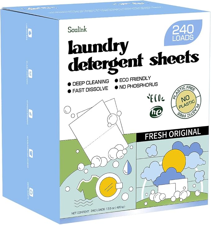 Soulink Original Laundry Detergent Sheets 240 Loads by Soulink