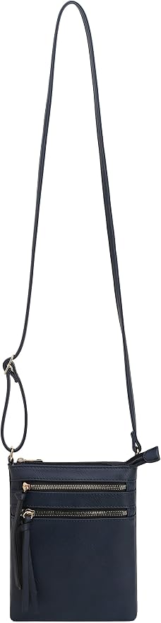 DELUXITY | Crossbody Purse Bag | Functional Multi Pocket Double Zipper Purse | - Image 5