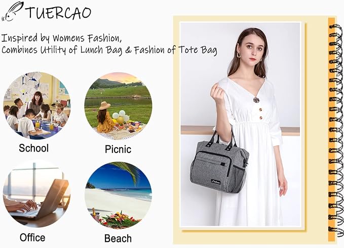 TuErCao Insulated Lunch Bag Soft Cooler Bag - Image 8