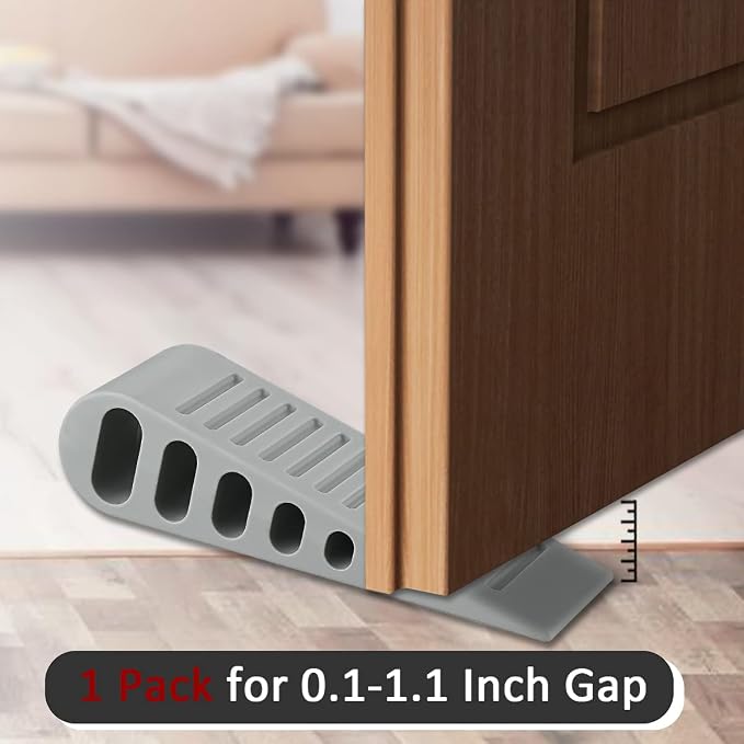 JQK Rubber Door Stopper Wedge, Wooden Floor, DSB61-GY-P3 - Image 8