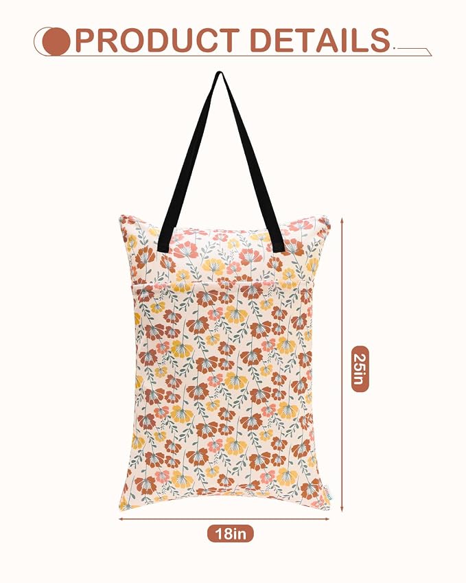 ALVABABY 2 Pack Large Wet Dry Bag Waterproof Hanging Cloth Diaper - Image 3