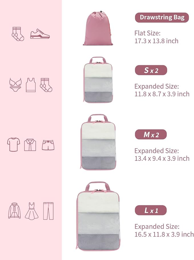 ECOHUB 6 Set Compression Packing Cubes, Gifts - Image 4