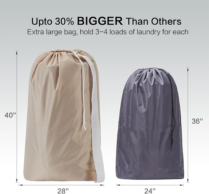 HOMEST 2 Pack XL Nylon Laundry Bag - Image 3