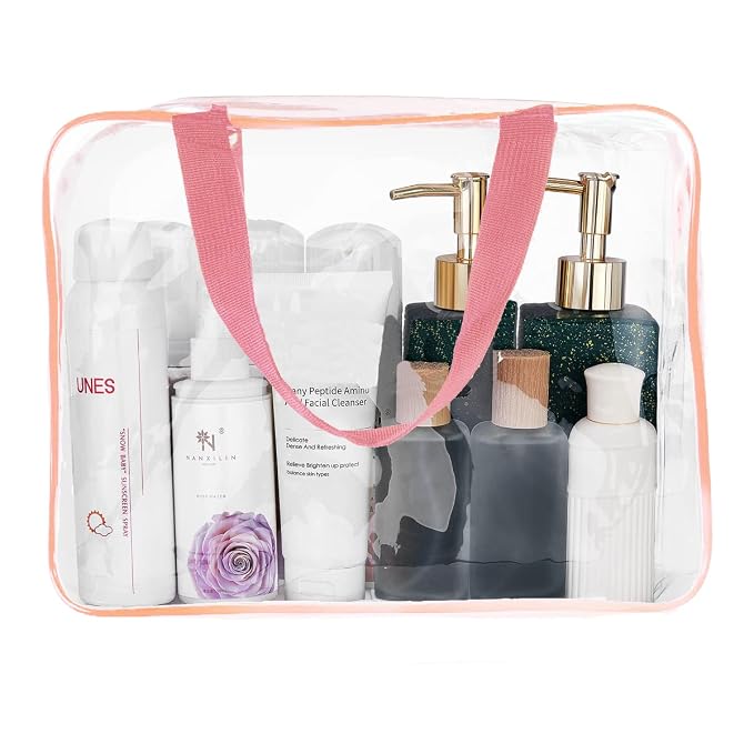 3Pcs Crystal Clear PVC Travel Toiletry Bag Kit - Image 7