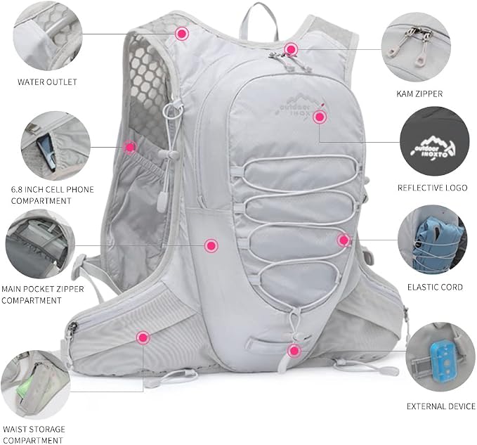 Running Hydration Vest for Men Women Water Backpack for Running 3L Running - Image 3