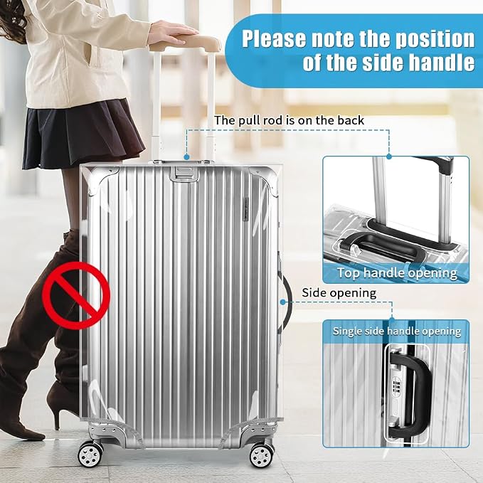 Yotako Clear PVC Suitcase Cover Tough Protector, 30 Inch Luggage Covers - Image 3