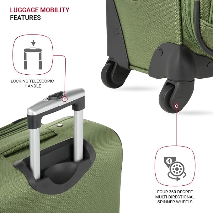 SwissGear Sion Softside Expandable Luggage, Checked-Medium 25-Inch - Image 2