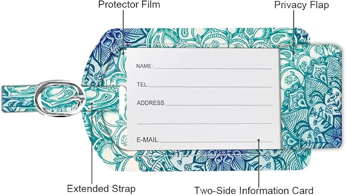 FINTIE 2 Pack Luggage Tags, Leather Name ID Labels - Image 4
