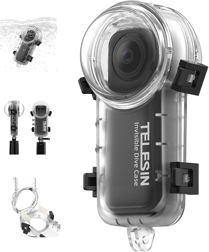 TELESIN Insta 360 X4 Invisible Dive Case, 50m/164ft Waterproof Case Protective by telesin
