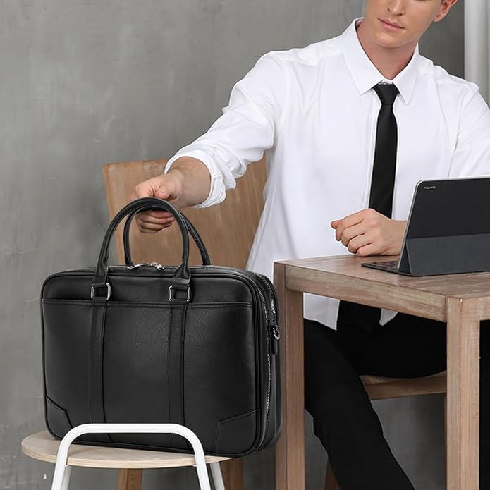 Accordian File Organizer with Handle, 15.6 in Laptop Bag Portable Document - Image 2