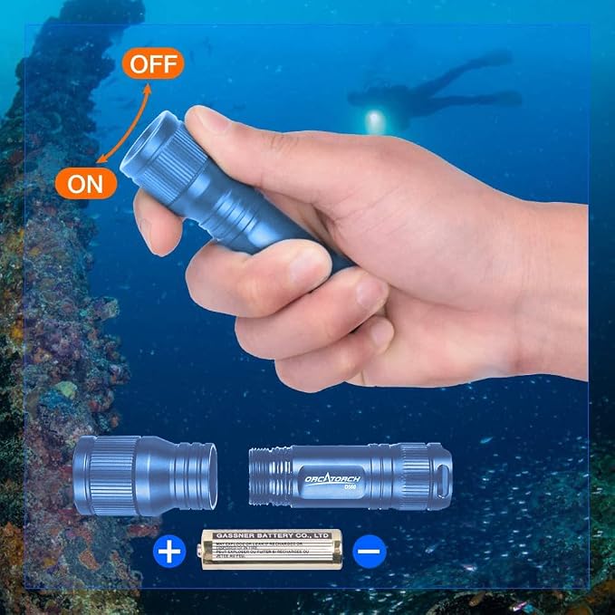 ORCATORCH D560 Mini Scuba Dive Light Headlamp 650 Lumen Mask Diving Flashlight - Image 6