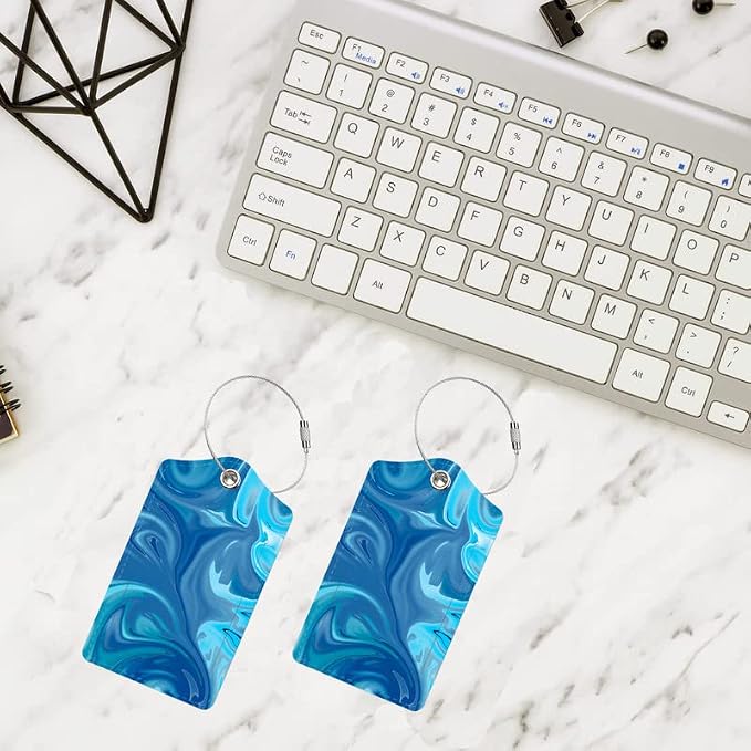 2 Pack Luggage Tag for Suitcase, Cute Unique Leather Bag Tags Identifiers - Image 5