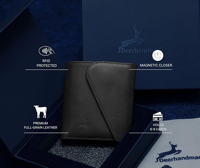 Leather RFID Wallet for Men, Slim Leather Mens Wallet, Handcraft Men's Wallets - Image 7