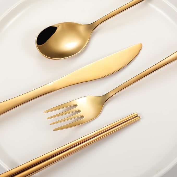 INKULEERTravel cutlery set, 18/8 stainless steel cutlery, Reusable utensils set - Image 4