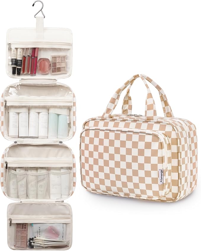 Travel Toiletry Bag for Women Large Hanging Makeup Bag Organizer Toiletries Bag - Image 4