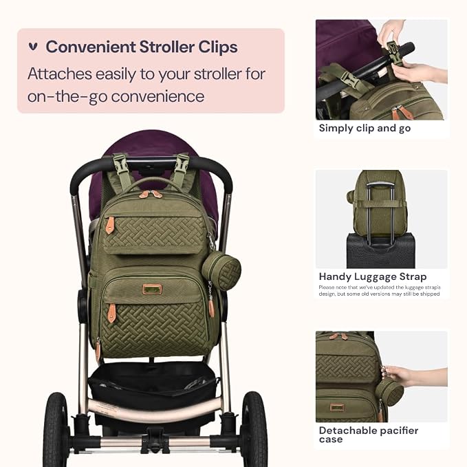 BabbleRoo Diaper Bag Backpack, Travel Backpack - Image 7