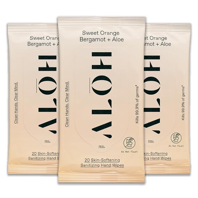 ALŌH Sweet Orange Bergamot + Aloe Sanitizing Hand Wipes by AL%C5%8CH