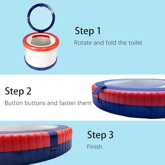 Travel Potty for Toddler, Portable and Foldable Toilet Training Apply to Seat - Image 5