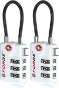 Forge TSA Approved Cable Luggage Locks, Re-settable Combination by Forge