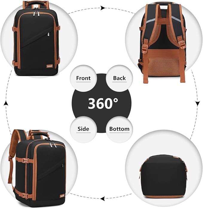 Kono Carry on Backpack, Waterproof Lightweight Daypack - Image 6