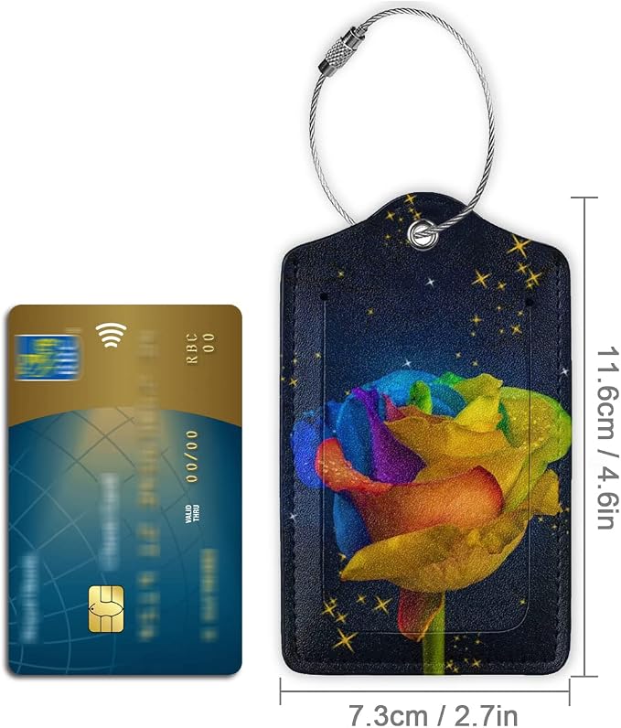 2 Pack Luggage Tag for Suitcase, Cute Unique Leather Suitcase Tags Identifiers - Image 2