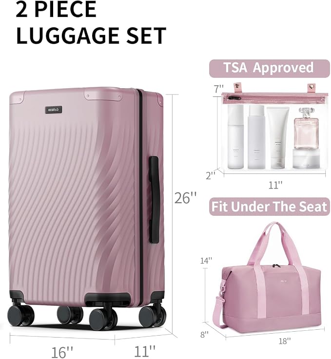 ECOHUB Hardside Expandable Carry On Luggage, Recycled PC 24" Rolling Luggage - Image 7