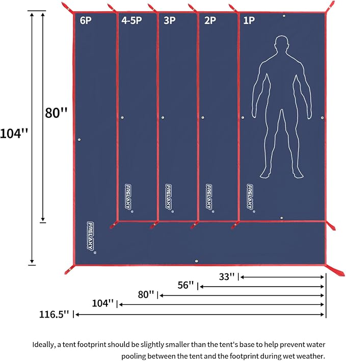 Frelaxy Tent Footprint, Waterproof Camping Tarp, Durable Tent Floor to Elevate - Image 2