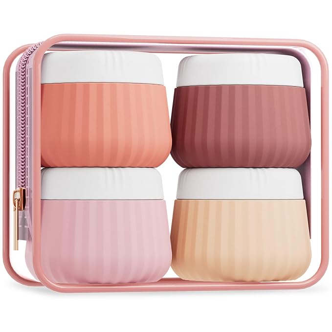 Travel Containers for Toiletries 4 Pack, TSA Approved Travel Size Toiletries by Mrsdry