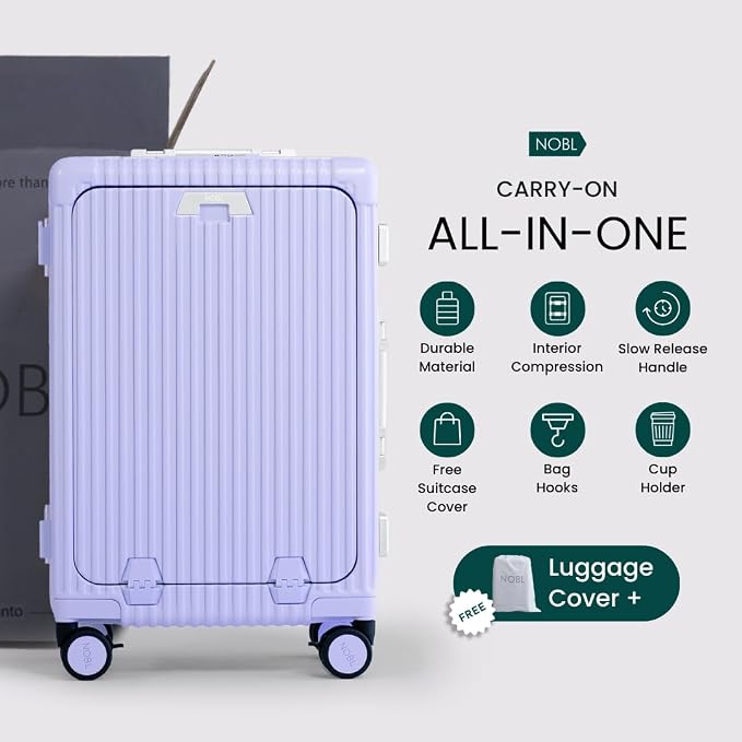 Nobl Travel Carry On Luggage, Noble Zipperless Aluminum Frame PC Hard Shell - Image 8