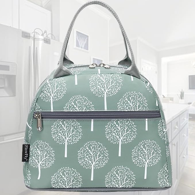 FlowFly Lunch Bag for Women Insulated Lunch Box Corduroy Lunch Tote Cooler for - Image 6